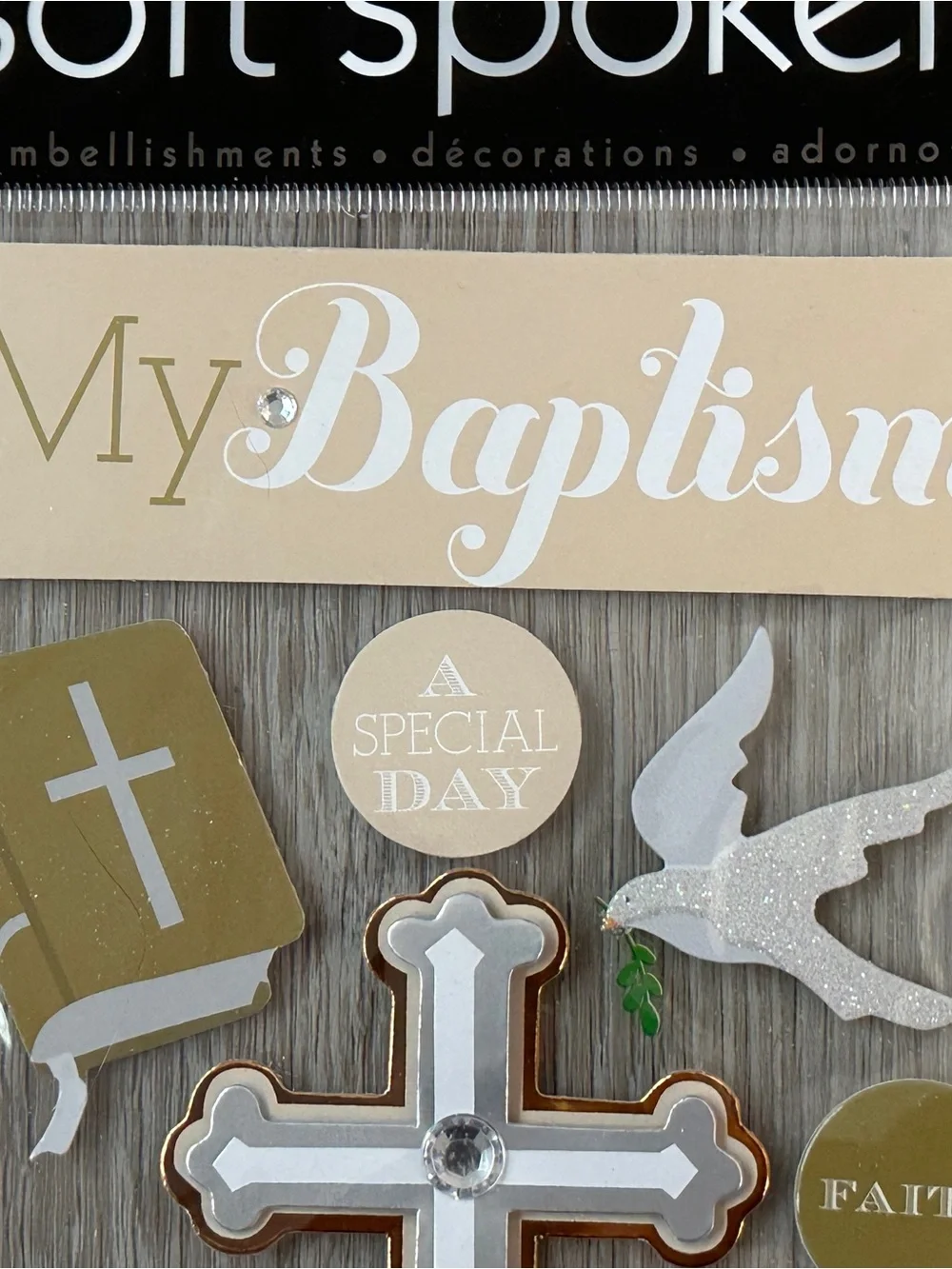 NWT Me & My Big Ideas Soft Spoken Baptism Christening Stickers Embellishments